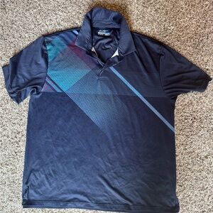 Hogan Dark Blue Polo with Geometric Pattern